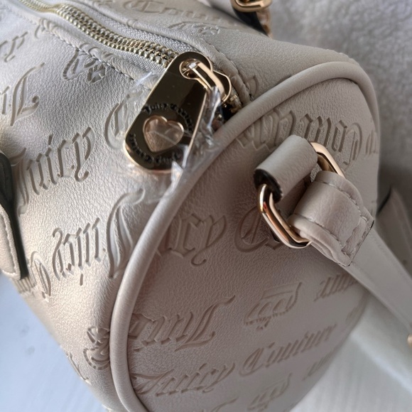 Juicy Couture Not Your Babe Satchel Angel White with Gold Charms Crossbody NWT - Picture 4 of 5